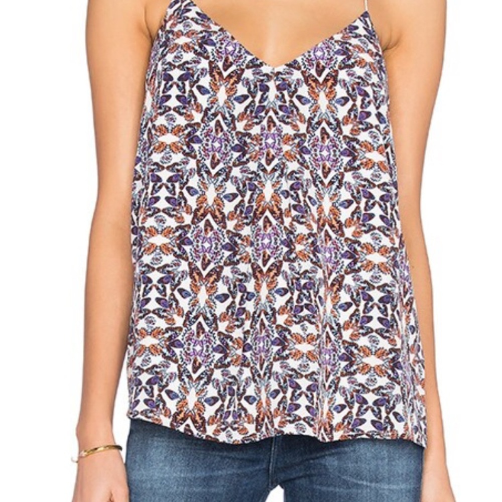 Joie 100% Silk Nahlah B Cami in Porecelain (butterfly print) - Size L
